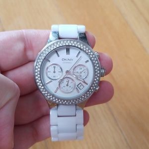 White DKNY Ceramic Watch